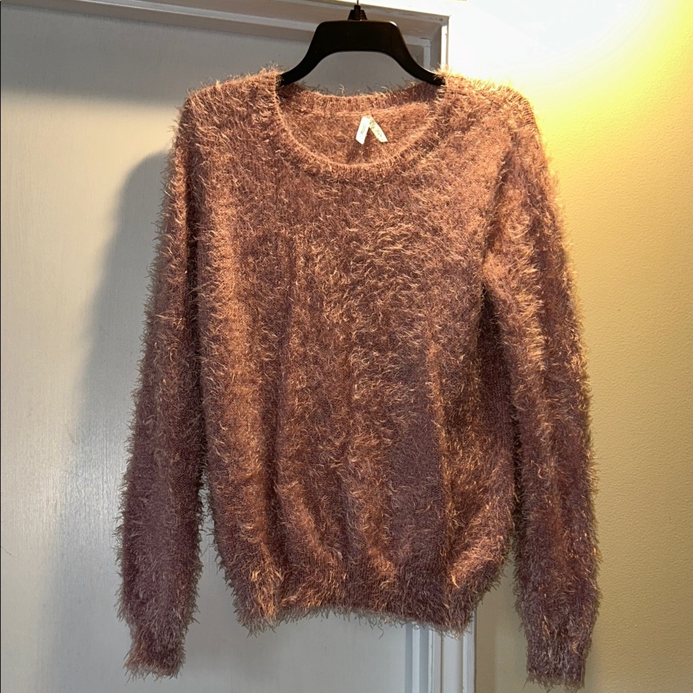 Mudd Mauve Fuzzy Crewneck Sweater